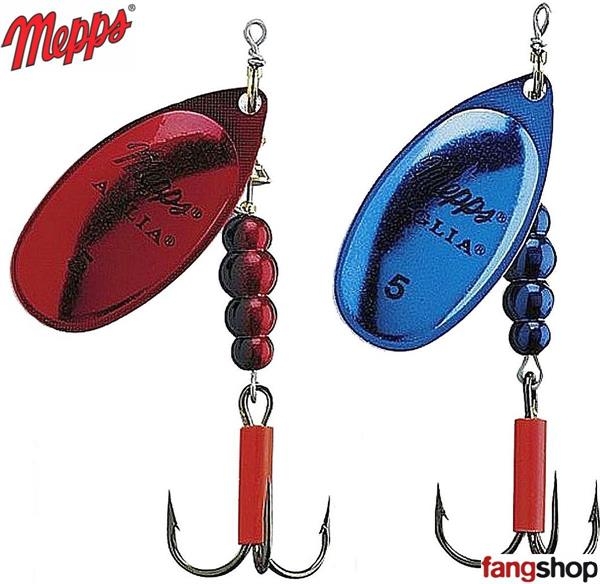 Mepps Aglia Platinum blau rot Spinner Raubfisch Hecht Barsch 