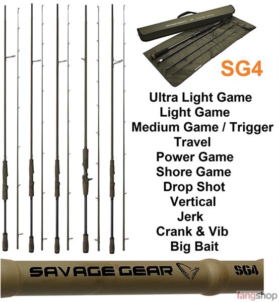 Savage Gear SG4 Power Game 8' 2,43m 40-80g 4-teilig Reiserute Spinnrute 