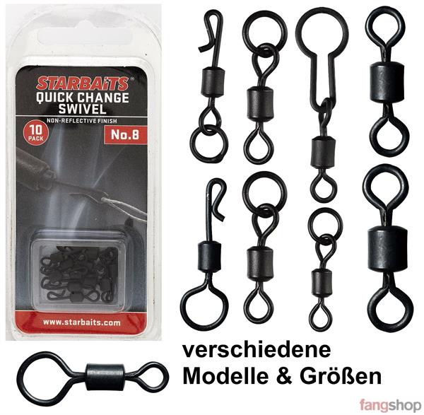 Starbaits SWIVEL Wirbel Quick Change Rolling Ring Heli Karpfen Vorfach Rigs 