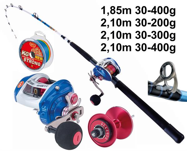 Hochseerolle Angelrolle Norwegenrolle Shizuka SK7 mit Schnur *Top-Rolle* 